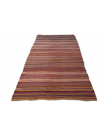 Decorative Vintage Striped Kilim Rug - 4`11