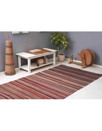 Decorative Vintage Striped Kilim Rug - 4`11