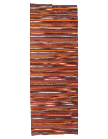 Vintage Decorative Striped Kilim Rug - 4`3″ x 11`6″