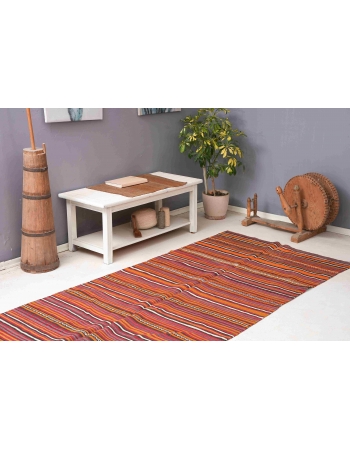 Vintage Decorative Striped Kilim Rug - 4`3