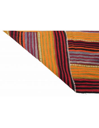 Striped Turkish Vintage Kilim Rug - 5`5