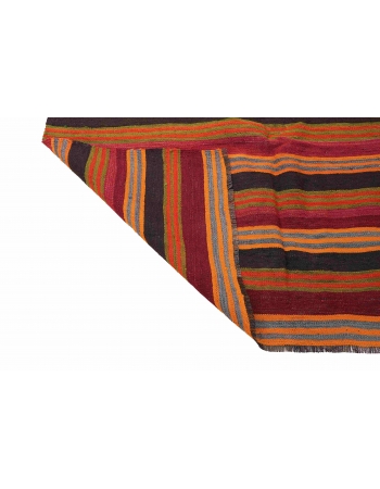 Vintage Turkish Striped Kilim Rug - 5`1