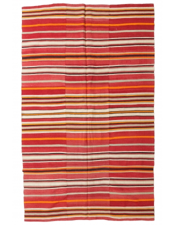 Striped Vintage Turkish Kilim Rug - 5`1″ x 8`0″