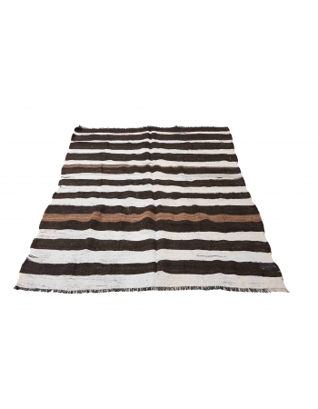 Black White Hemp Kilim Rug - 6`3