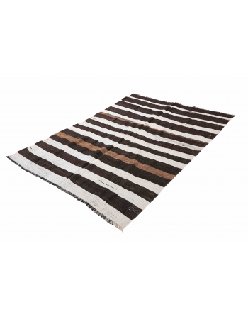 Black White Hemp Kilim Rug - 6`3