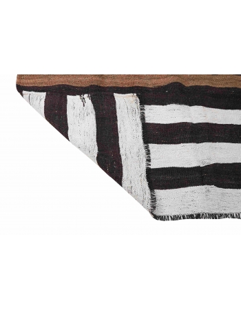 Black White Hemp Kilim Rug - 6`3