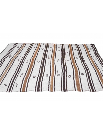 Vintage Decorative Turkish Hemp Kilim Rug - 6`8