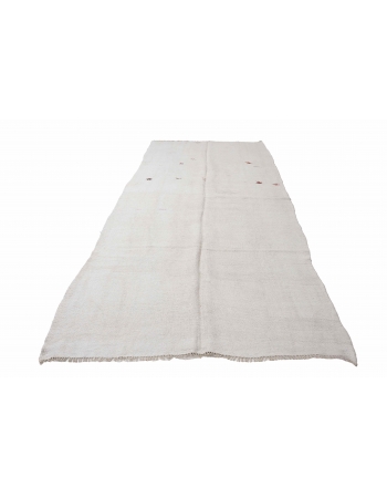 Vintage Turkish Hemp Kilim Rug - 5`5