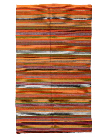 Colorful Vintage Striped Kilim Rug - 5`0" x 8`6"