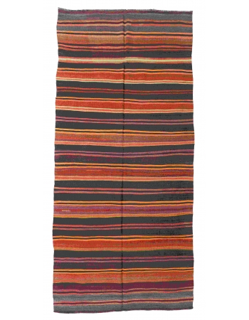 Decorative Vintage Striped Kilim Rug - 5`3" x 10`7"