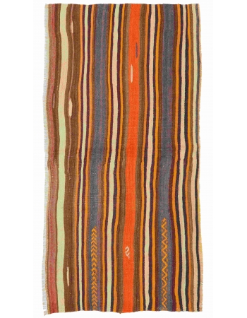 Small Vintage Striped Kilim Rug - 2`7" x 5`0"