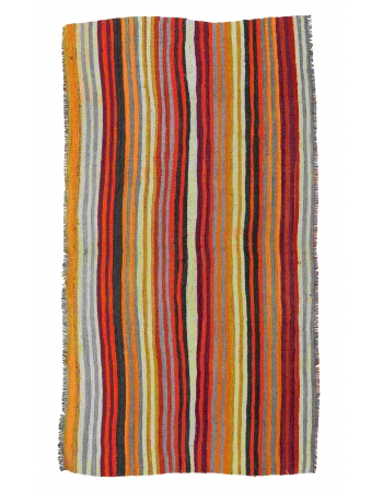 Small Vintage Striped Kilim Rug - 3`3" x 5`11"