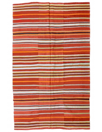 Striped Vintage Turkish Kilim Rug - 5`1" x 8`0"
