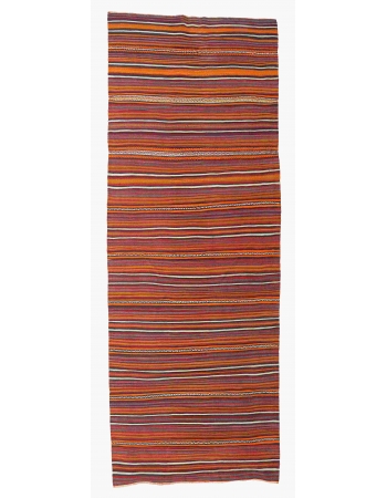 Vintage Decorative Striped Kilim Rug - 4`3" x 11`6"