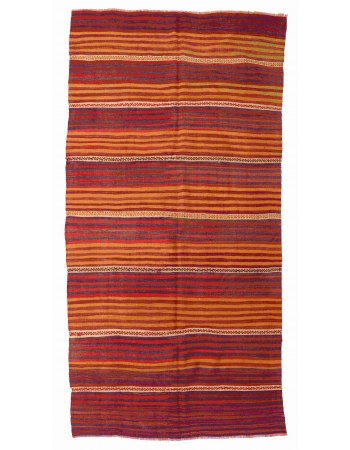 Vintage Decorative Turkish Kilim Rug - 5`2" x 10`1"