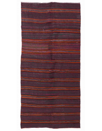 Vintage Striped Decorative Kilim Rug - 4`6" x 9`10"