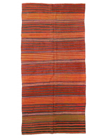 Vintage Striped Kilim Rug - 5`0" x 11`2"