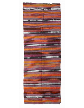 Vintage Striped Turkish Kilim Rug - 5`4" x 13`7"