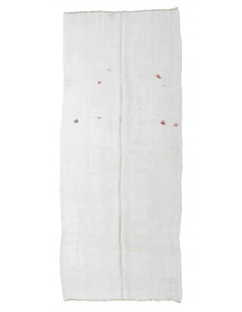 Vintage Turkish Hemp Kilim Rug - 5`5" x 12`8"