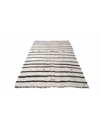 Hemp Vintage Striped Kilim Rug - 6`0" x 9`4"