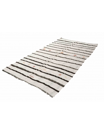 Hemp Vintage Striped Kilim Rug - 6`0" x 9`4"