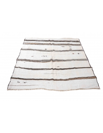 Vintage Decorative Hemp Kilim Rug - 6`2