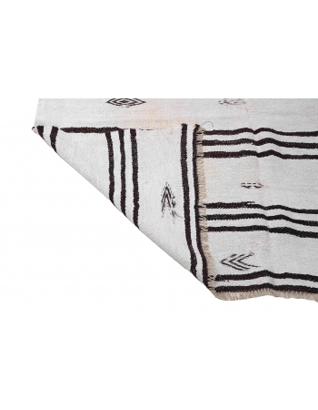 Striped Hemp Vintage Turkish Kilim Rug - 5`8