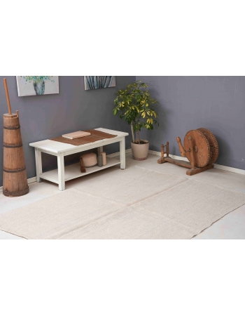 Modern Vintage Turkish Hemp Kilim Rug - 5`10