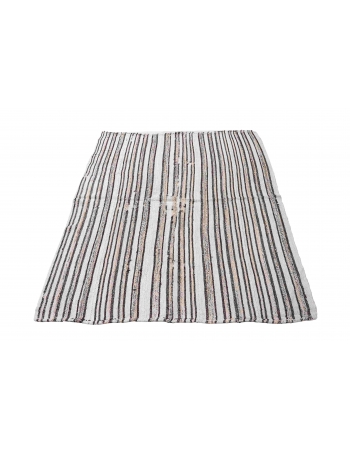 Striped Vintage Turkish Hemp Kilim Rug - 4`7