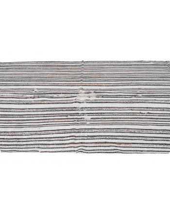 Striped Vintage Turkish Hemp Kilim Rug - 4`7