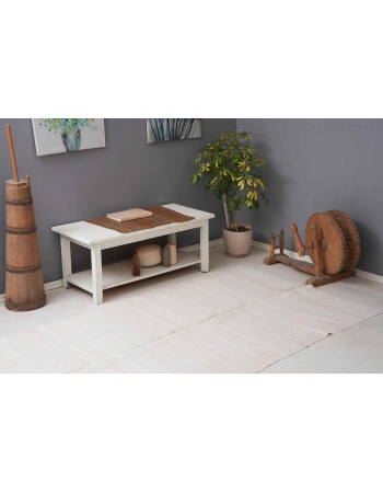 Vintage Modern Turkish Hemp Kilim Rug - 4`10