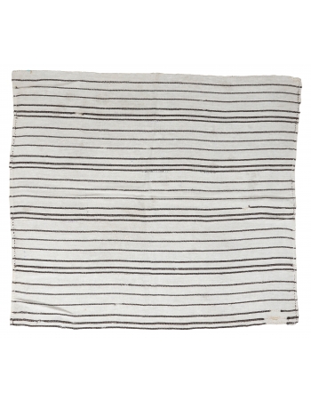 Striped Vintage Turkish Hemp Kilim Rug - 5`6" x 6`1"