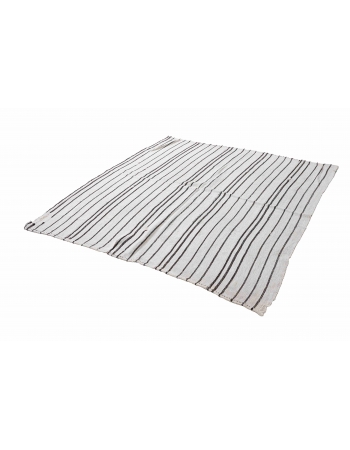 Striped Vintage Turkish Hemp Kilim Rug - 5`6