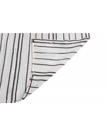 Striped Vintage Turkish Hemp Kilim Rug - 5`6