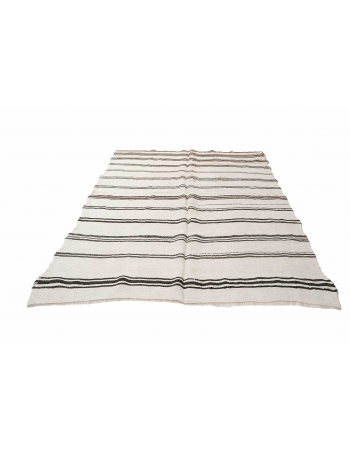 Striped Vintage Hemp Kilim Rug - 6`2