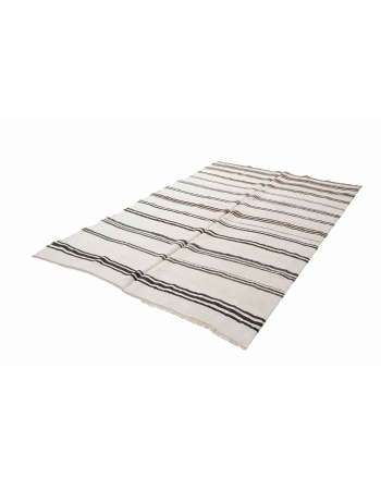 Striped Vintage Hemp Kilim Rug - 6`2