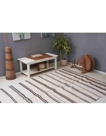 Striped Vintage Hemp Kilim Rug - 6`2