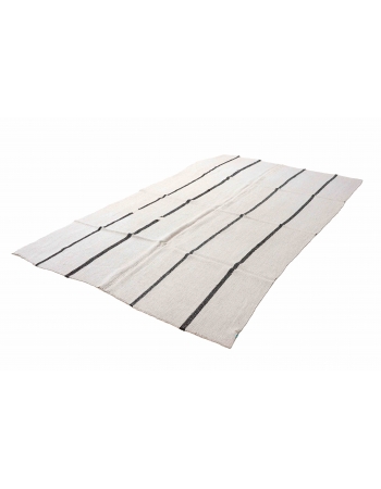 Vintage Striped Hemp Kilim Rug - 6`1