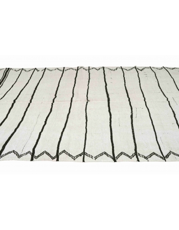 Striped Vintage Turkish Hemp Kilim Rug - 6`0