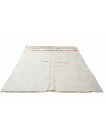 Decorative Vintage Turkish Hemp Kilim Rug - 6`1