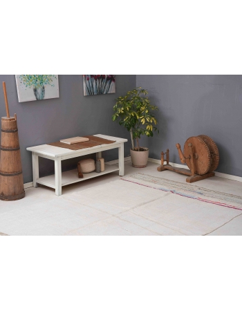 Decorative Vintage Turkish Hemp Kilim Rug - 6`1