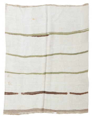 Vintage Decorative Turkish Hemp Kilim Rug - 4`4" x 5`3"