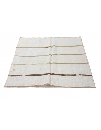 Vintage Decorative Turkish Hemp Kilim Rug - 4`4
