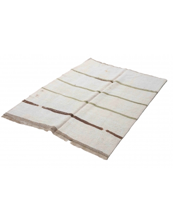 Vintage Decorative Turkish Hemp Kilim Rug - 4`4