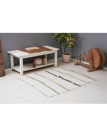 Small Vintage Hemp Kilim Rug - 4`2