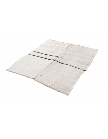 Vintage Striped Hemp Kilim Rug - 4`8