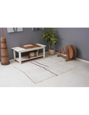 Vintage Striped Hemp Kilim Rug - 4`8