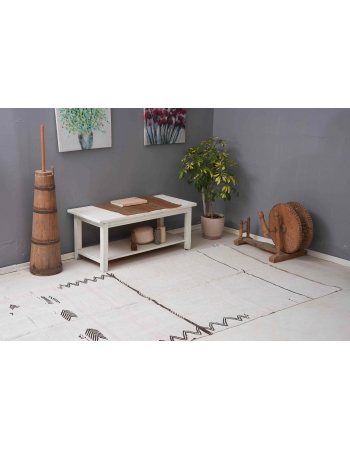 Decorative Vintage Turkish Hemp Kilim Rug - 5`0