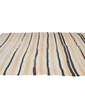 Striped Vintage Turkish Hemp Kilim Rug - 6`4