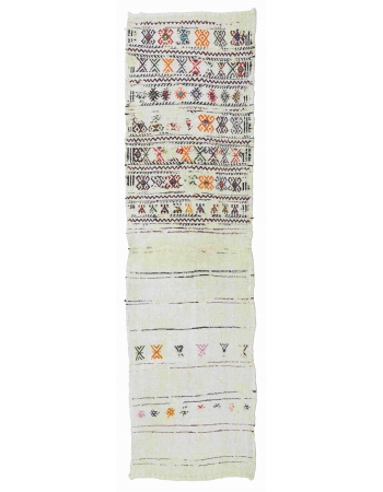 Vintage Embroidered Hemp Kilim Runner - 2`3" x 7`10"